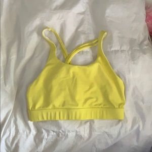 Fabletics bright yellow sports bra